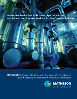Onsite Gas Production, Bulk Gases, Specialty Gases