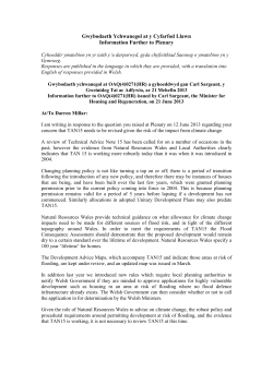 Information Further to Ministerial Answers