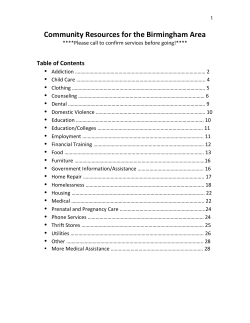 Community Resources For The Birmingham Area