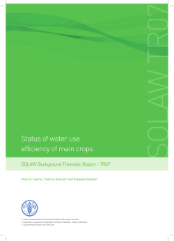 Status of water use efficiency of main crops
