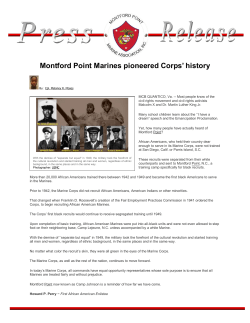 Montford Point Marines pioneered Corps` history