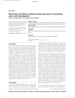 Reach Out and Read: evidence based approach to promoting early