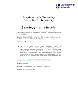 Auxology - an editorial - Loughborough University Institutional