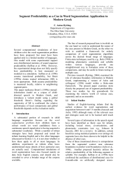 Segment Predictability as a Cue in Word Segmentation: Application