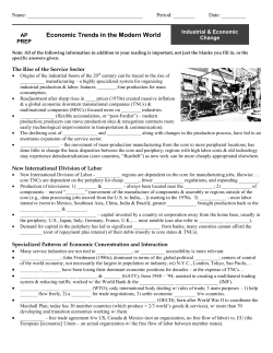Economic Trends in the Modern World