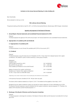 Invitation to the Annual General Meeting of u