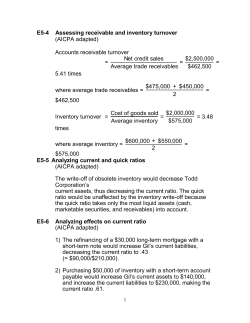 E5-4 Assessing receivable and inventory turnover (AICPA adapted