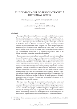 The development of Afrocentricity: A historical survey