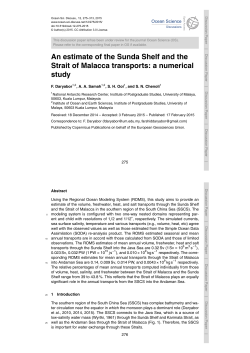 An estimate of the Sunda Shelf and the Strait of Malacca transports