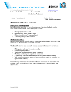 Introductory Assignment SUBMIT THE