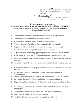 &Icirc;NTREBĂRI PENTRU EXAMEN la disciplina