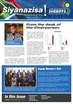 Sheriff`s Newsletter September 2013