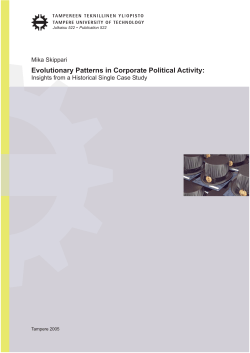 Evolutionary Patterns in Corporate Political Activity: