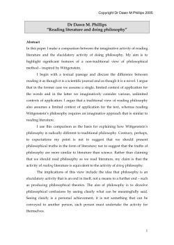 Reading Literature and Doing Philosophy