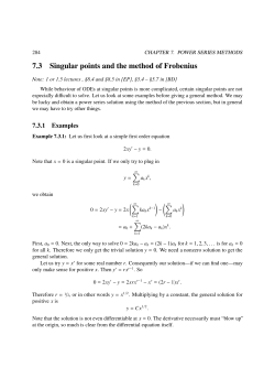 7.3 Singular points and the method of Frobenius