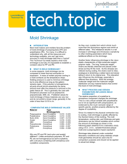 Tech Topic: Mold Shrinkage