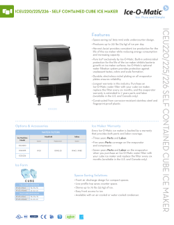 ICEU220 /225/226 SELF C ONTAINED CUBE ICE MAKER