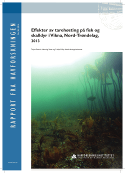 Effekter av tareh&oslash;sting p&aring; fisk og skalldyr - Vikna, Nord