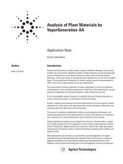 Analysis of Plant Materials by VaporGeneration AA