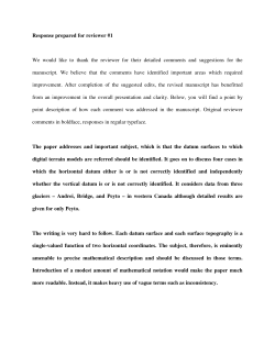Response prepared for reviewer #1 We would like to thank the