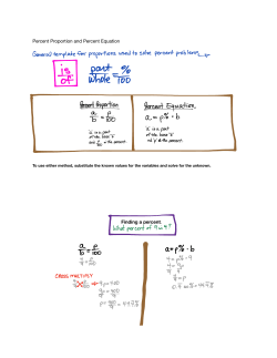 Percent Proportion and Percent Equation Finding a percent.