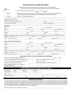 application for closed end credit