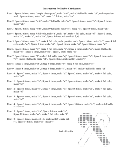 Instructions for Double Candycanes Row 1: Space 5 times, make