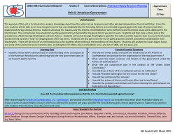 8th grade U.S. History Unit 5 American Government