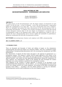 DUAL NATURE OF THE MICROENTREPRENEUR