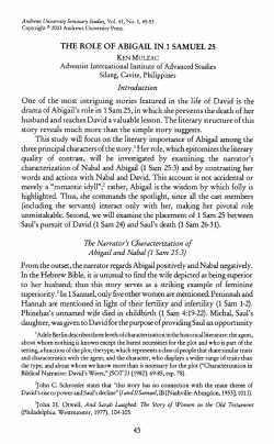 the role of abigail in 1 samuel 25