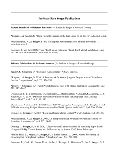 Professor Sara Seager Publications