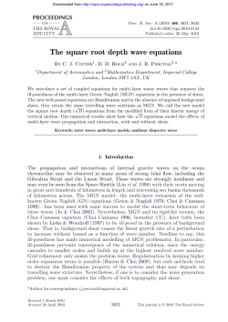 The square root depth wave equations