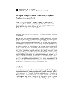Biological and geochemical controls on