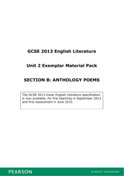 GCSE 2013 English Literature Unit 2 Exemplar