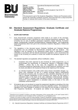 6A - Standard Assessment Regulations: Graduate