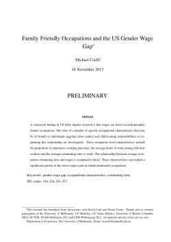 Family Friendly Occupations and the US Gender Wage Gap