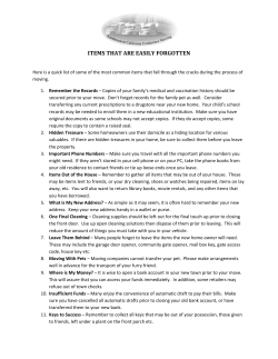 ITEMS THAT ARE EASILY FORGOTTEN