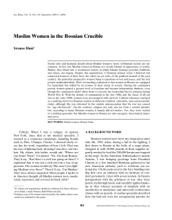 Muslim Women in the Bosnian Crucible