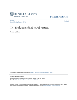 The Evolution of Labor Arbitration
