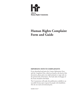 Human Rights Complaint Form and Guide