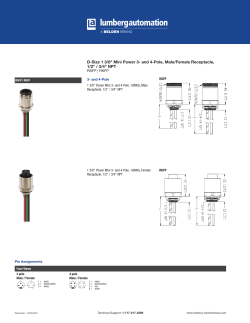 D-Size 1 3/8" Mini Power 3- and 4-Pole, Male/Female Receptacle, 1
