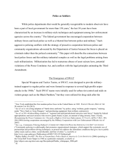 Police As Soldiers - Digital Commons @ Georgia Law