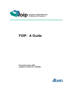 FOIP: A Guide - Service Alberta