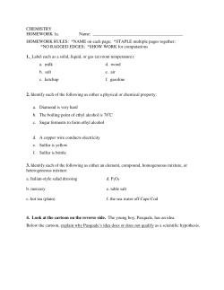 Hw01a Kinds of matter, etc.