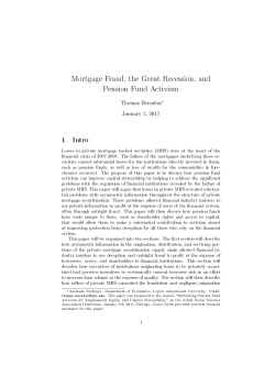 Mortgage Fraud, the Great Recession, and Pension Fund Activism