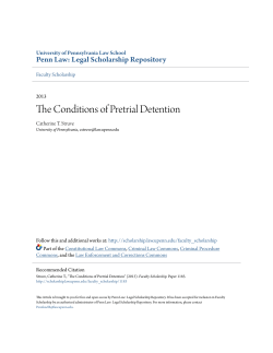 The Conditions of Pretrial Detention