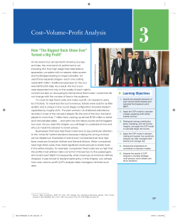 Cost–Volume–Profit Analysis
