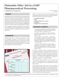 Diatomite Filter Aid in cGMP Pharmaceutical Processing