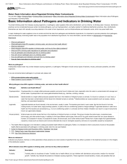 Basic Information about Pathogens and Indicators