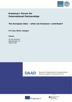Erasmus+ Forum for International Partnerships The European Idea